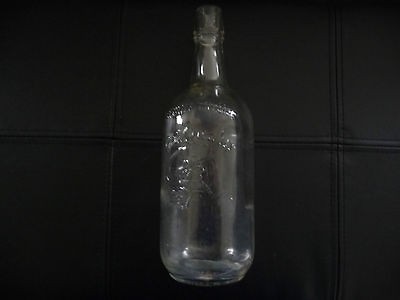 Vintage Old Quaker Whiskey Bottle 11 in. tall and 3 1/4 in diameter 