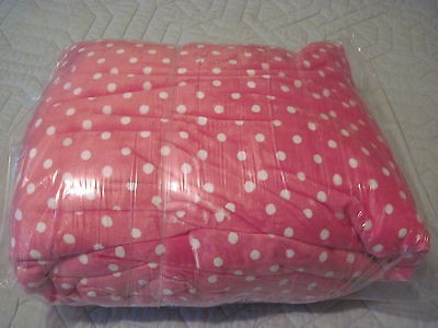 Pottery Barn Kids Chamois Dot Twin Duvet/Sham Bright Pink