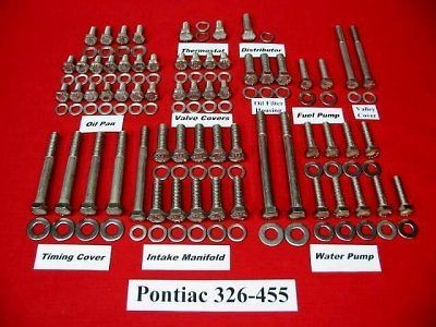 PONTIAC V 8 STAINLESS STEEL ENGINE HEX BOLT KIT