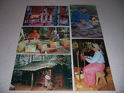 1960s OCONALUFTEE INDIAN VILLAGE CHEROKEE NC. VTG. PHOTO POSTCARD LOT