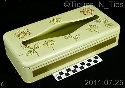 Vintage Tin Ransburg Vanity Dresser Tissue Holder Roses