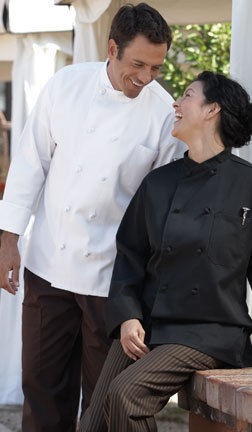 SOHO CHEF COAT Item Code UT_0435 in BLACK or WHITE sizes available in 