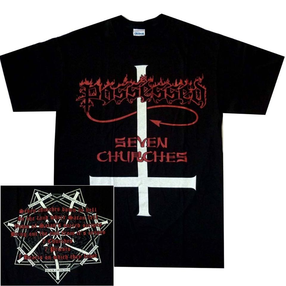 POSSESSED Seven Churches Official SHIRT M L XL Death Thrash Metal T 