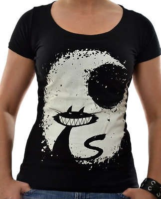 AKUMU INK TATTOO HORROR EMO GOTH PUNK CHESHIRE CAT MOON T SHIRT XL