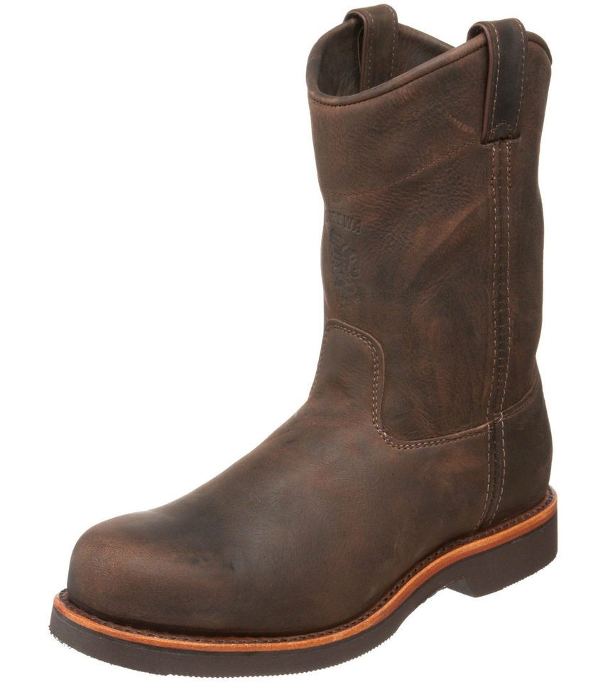 Chippewa Mens NEW 20076 Brown 10 Steel Toe Pull On Wellington Work 