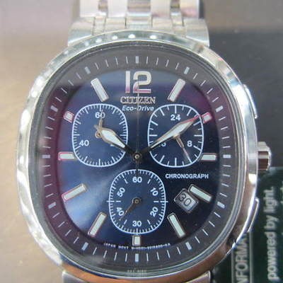 CITIZEN ECO DRIVE MENS WATCH CHRONO SOLAR POWER ALL STAINLESS S 