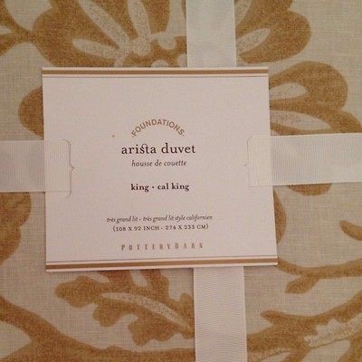 Pottery Barn King/Cal King ARISTA PALAMPORE DUVET COVER   PRALINE $149 