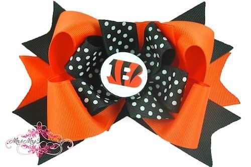 Cincinnati Bengals Boutique Hair Bow on Headband Baby Toddler NFL