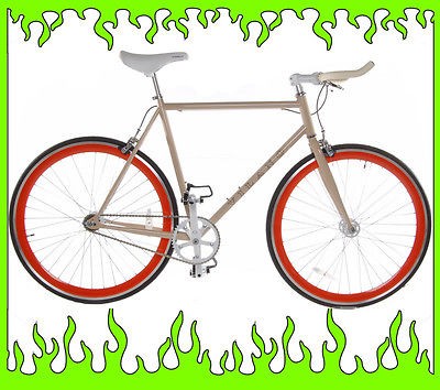 Cream 50cm Vilano EDGE Chromoly Fixed Gear Bike Fixie Single Speed 