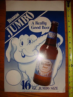 VINTAGE BEER ADVERTISEMENT POSTER BAVARIAN JUMBO