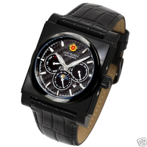 LOUIS RICHARD CLERMONT MENS AUTOMATIC WATCH NEW BLACK