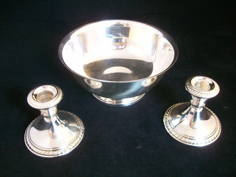 RARE Newport Gorham Bowl & Candlesticks YB78/1600 Chevy