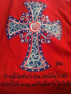 Brushfire Designs ~ Blue Red ~ LONG SL ~ OLE MISS ~ 3 John 18 ~ Work 