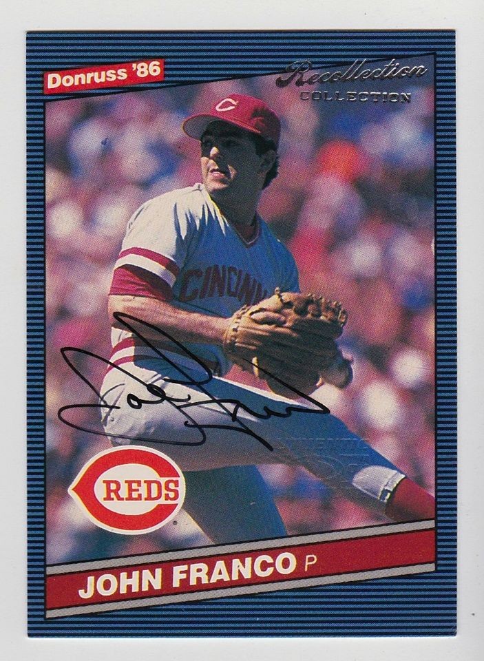 2004 RECOLLECTION COLLECTION JOHN FRANCO 1986 DONRUSS ON CARD AUTO 7 