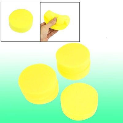 Pcs Car Auto Round Wash Cleaning Pad Sponge Cushion Yellow