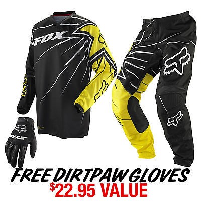 2012 FOX 180 ROCKSTAR MX PANT 30 JERSEY SMALL W/FREE DIRTPAW GLOVE 