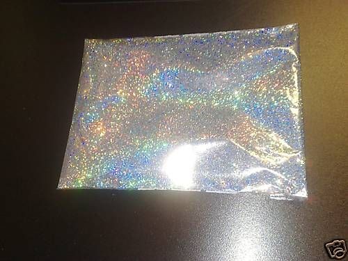 METAL FLAKE 50g SILVER HOLOGRAPHIC 200mic   CUSTOM FLIP