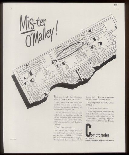 1946 Crockett Johnson Barnaby comic strip Comptometer adding machine 