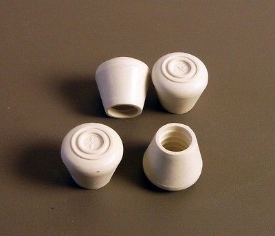 Four 5/8 Rubber Tips  Cane, Crutch or Chair  White