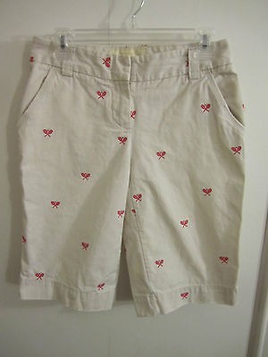 Womens J CREW Khakis Shorts Bermuda Size 2 CRITTER Tennis Pink 