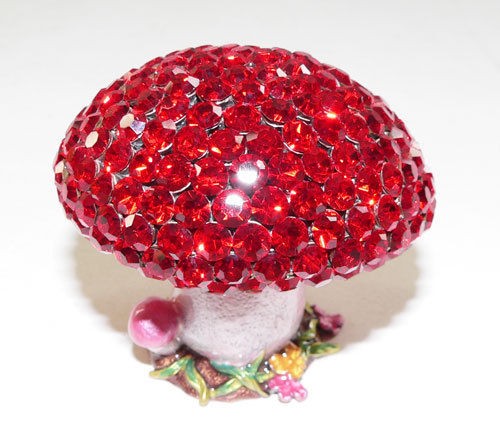 New Swarovski Crystal Mushroom Trinket Box