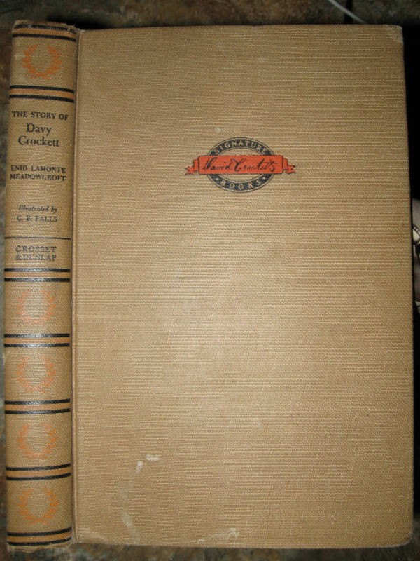 Story Of Davy Crockett by Meadowcroft signature BOOKs 1952 OLD 