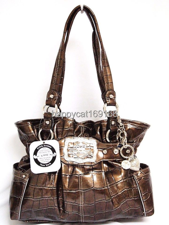 KATHY Van Zeeland Premiere Croco Belt Shopper Cork Handbag Purse one 