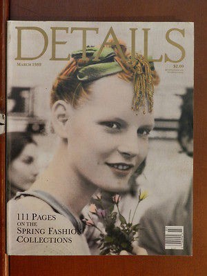 DETAILS MAGAZINE MARCH 1989 LOU REED, COWBOY JUNKIES, PLASTIC SURGERY