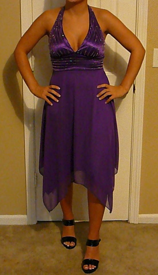 Formal Prom Ball Room Dance Pageant Dress Purple XOXO Made Size S 