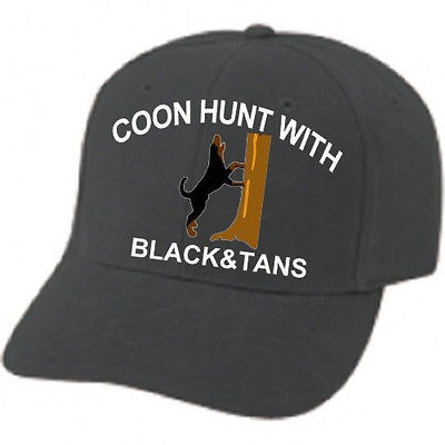 Black Cap Hat Hunt Hunter Hunting Black&Tan Coon Dog Hound Coonhound 