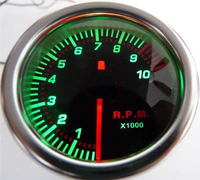 Color Selectable 2 Tachometer 10000 RPM 12 Volt Smoke Lens Back 