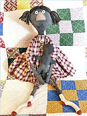 Primitive Pattern Dee Dee A Sweet Black Rag With Dolly Look 