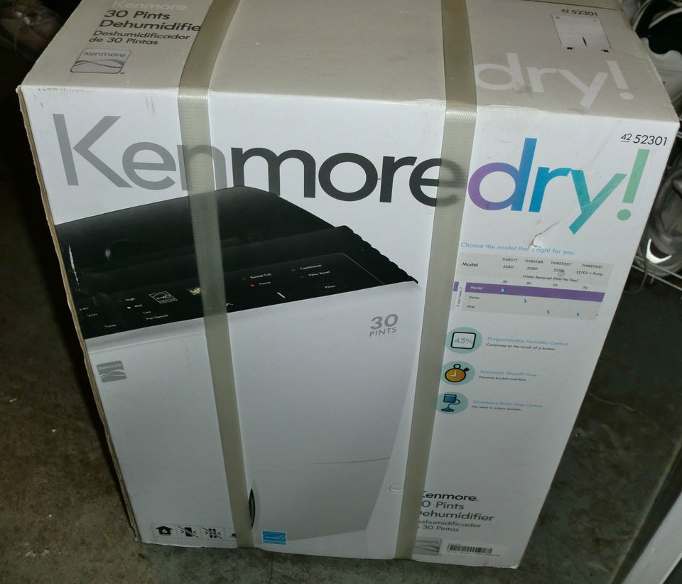 Kenmore Dry Dehumidifier 52301 NEW NIB Cheap Clearance Sale 30 pints 