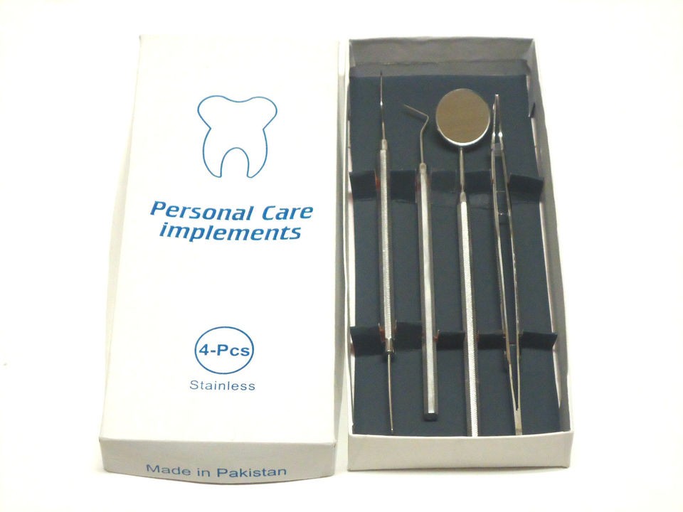 4PCS PROFESSIONAL BASIC DENTAL SET KIT STAINLESS STEEL NEW