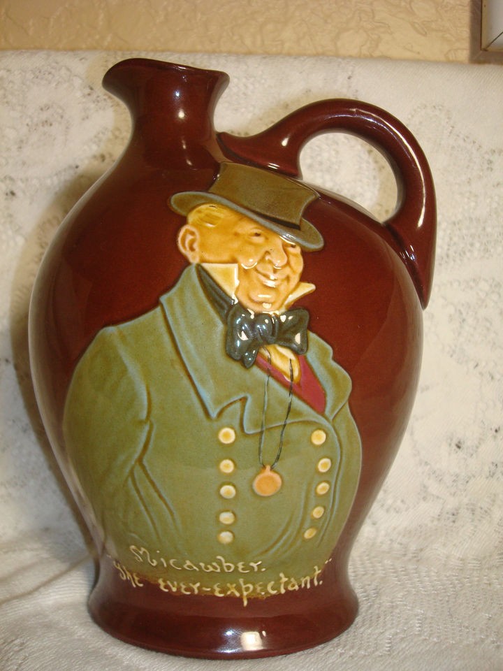 SUPERB~ROYAL DOULTON **KINGSWARE**HUDSONS BAY~MICAWBER~WHISKEY FLASK 