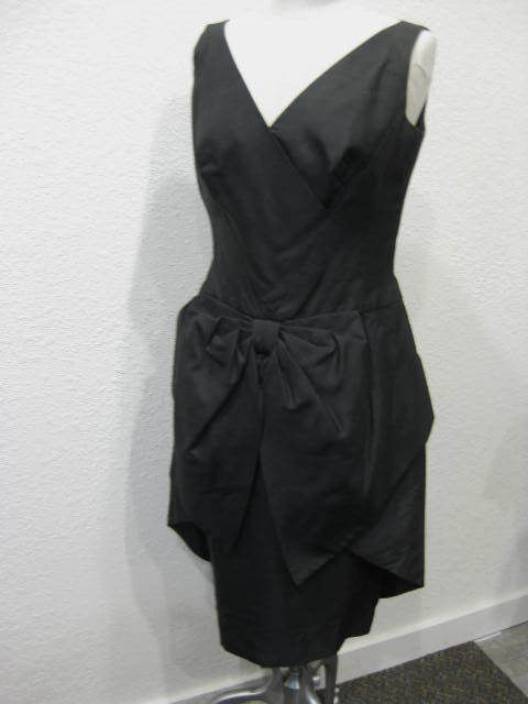 vtg 50s CUTE Black Lilli Diamond Cocktail Party Dress