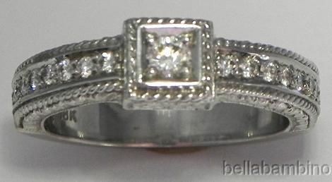 PENNY PREVILLE 18K WHITE GOLD DIAMOND RING SIZE 6