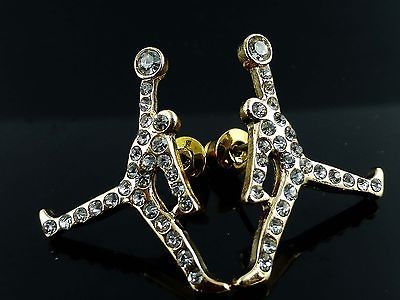   Ladies 14K Yellow Gold Finish Lab Diamond Air Jordan Earring Studs 02