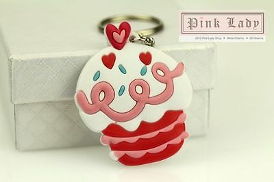 Z290 Cute Birthday Cupcake PVC Charm Pendant Big Keychain