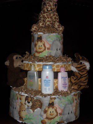 jungle diaper cakes in Diapering