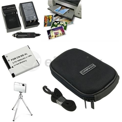 NB 8L Battery+Charger+Camera Case+Tripod for Canon PowerShot A3200 IS 