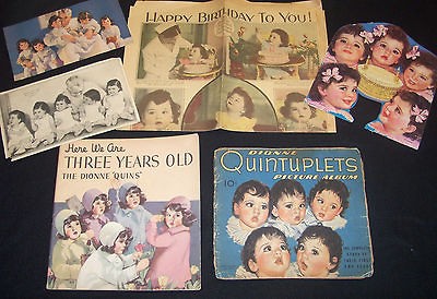 Pc Lot Dionne Quintuplets Quints Picture Album Three Years Old 