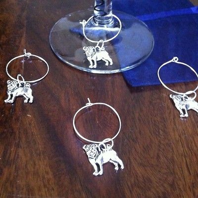 Wine Glass Charms Party Birthday Dog / Pug