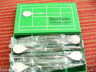 TENNIS Racquets Mixed Doubles SILVER FB ROGERS DENMARK DRINK STIRRERS 