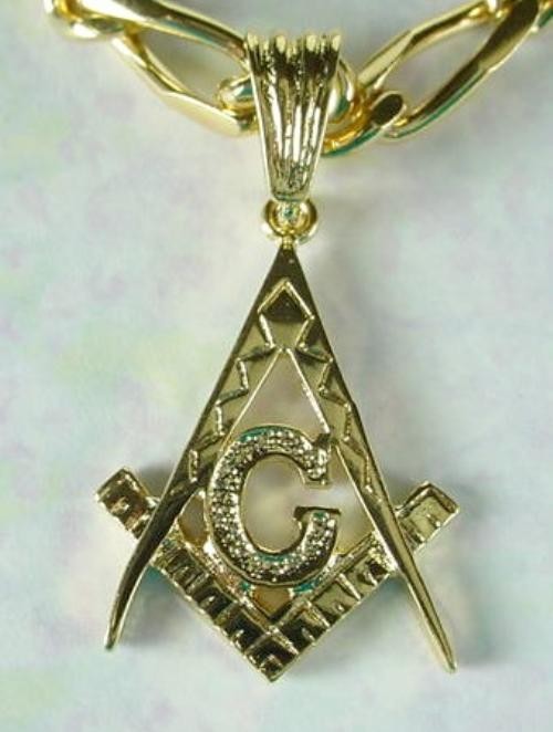 New 24KT Gold Overlay Masonic Mason Emblem Pendant Lifetime Warranty