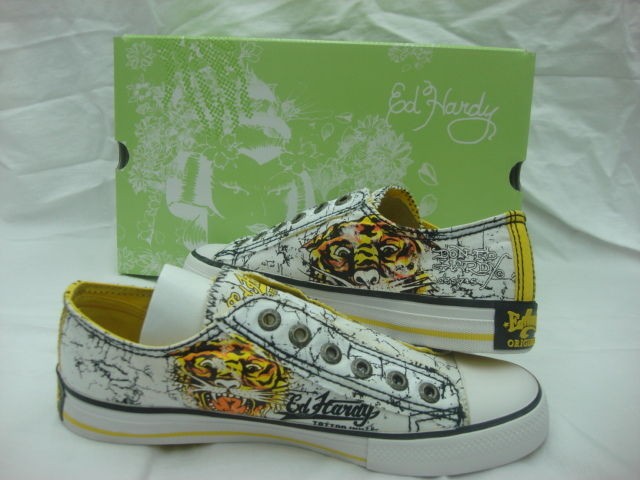 Ed Hardy Womens White Tiger Lowrise Shoes 12SLR102W