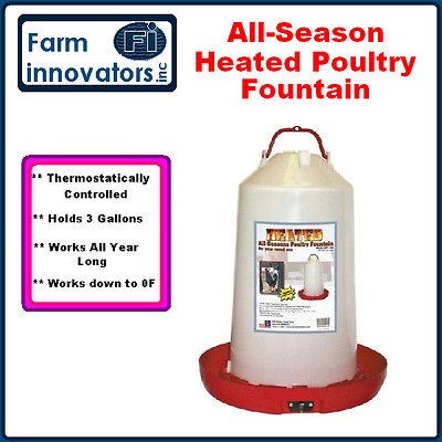 FARM INNOVATORS HEATED ELECTRIC CHICKEN BIRD POULTRY WATER DISH BOWL 