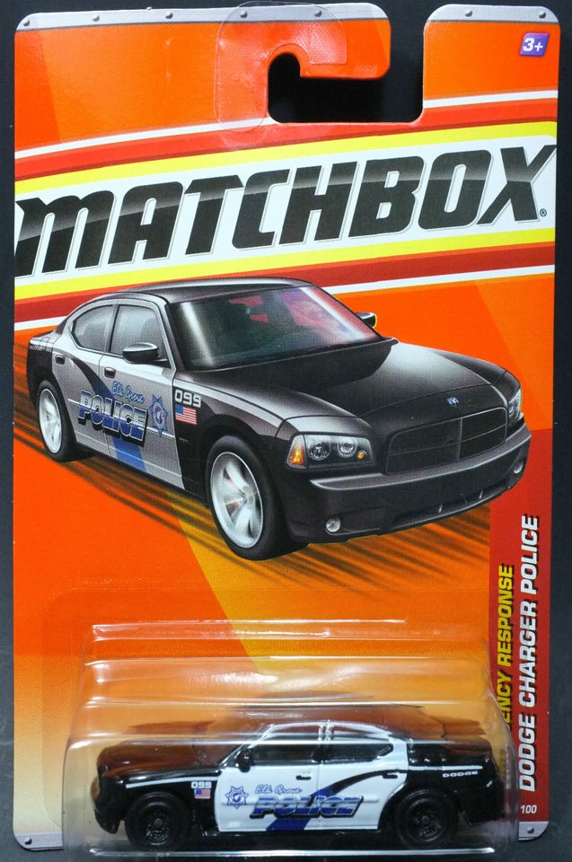 2011 Matchbox #58 Dodge Charger Police BLACK/WHITE/EL​K GROVE/MOC