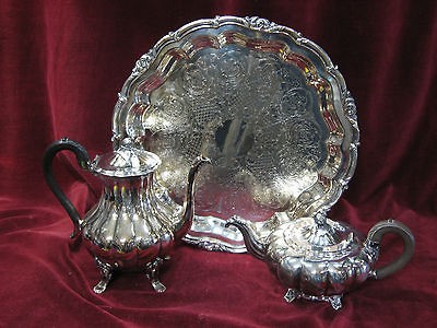 Melon Pattern Sheffield by Community, Silverplate Teapot,Coffeep​ot 