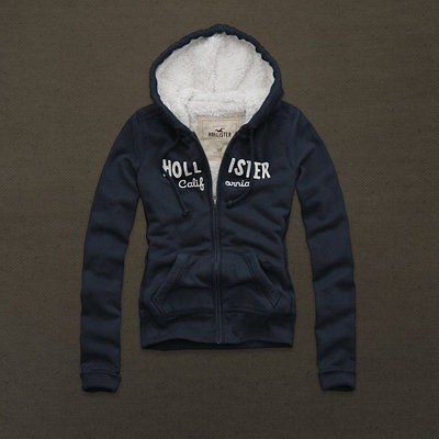   Hollister Abercrombie&Fitch womens Emma Wood fur hoodie NAVY X SMALL